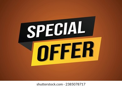 Special offer word concept vector illustration modern futuristic 3d style for landing page template ui web mobile app poster banner flyer background gift card coupon label wallpaper
