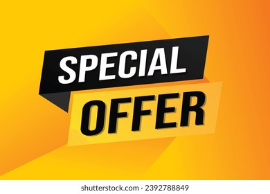 Special offer word concept vector illustration modern futuristic 3d style for landing page template ui web mobile app poster banner flyer background gift card coupon label wallpaper