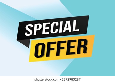 Special offer word concept vector illustration modern futuristic 3d style for landing page template ui web mobile app poster banner flyer background gift card coupon label wallpaper