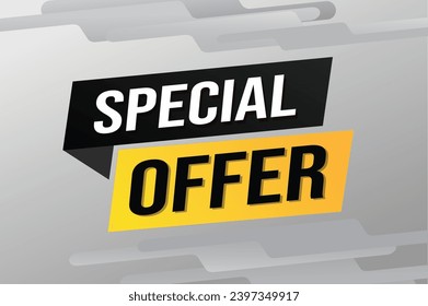 Special offer word concept vector illustration modern futuristic 3d style for landing page template ui web mobile app poster banner flyer background gift card coupon label wallpaper
