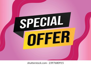 Special offer word concept vector illustration modern futuristic 3d style for landing page template ui web mobile app poster banner flyer background gift card coupon label wallpaper