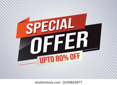 Special offer word concept vector illustration red modern futuristic 3d style for landing page template ui web mobile app poster banner flyer background gift card coupon label wallpaper	
