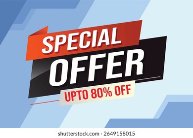 Oferta especial concepto de palabra Ilustración vectorial rojo moderno futurista estilo 3d para landing page Plantilla ui Web App móvil cartel Anuncio flyer fondo Tarjeta de regalo Cupón etiqueta Fondo de pantalla 