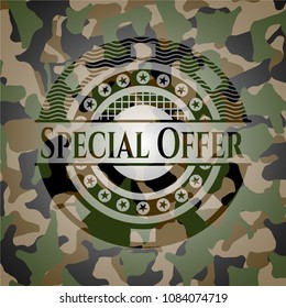  Special Offer written on a camouflage texture