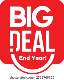 Special offer year end big deal symbol with open gift, discount labels. Easy to use for your sale promotion