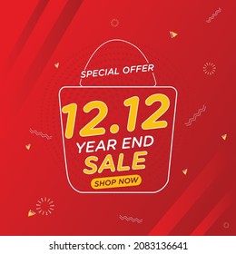 Special offer year end sale banner design template.