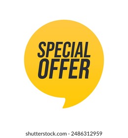 Special Offer yellow colored. Discount label. Big sale special offer. end of season special offer banner, Discount, Percentage, advertising campaign, mega sale, upto off, clearance, promotion, vector