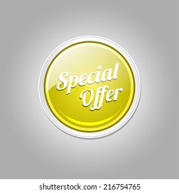 Special Offer Yellow Vector Icon Button