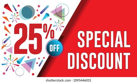 Special offers up to 25 percent off, banner templates, special offer sales promotions. vector template illustration