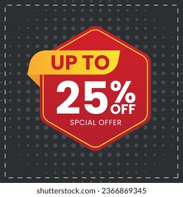 Special offers up to 25% percent off banner templates special offer sales promotion vector icon