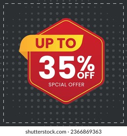 Special offers up to 35% percent off banner templates special offer sales promotion vector icon