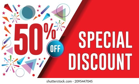 Special offers up to 50 percent off, banner templates, special offer sales promotions. vector template illustration