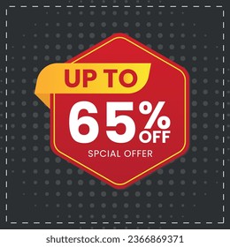 Special offers up to 65% percent off banner templates special offer sales promotion vector icon