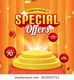 Special offers banner design template, sale banner