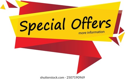 Special offers banner. vector format. Discount Modern vector banner shape. abstract yellow background. Modern concept design. Banner with offer badge.  