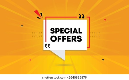Special offers editable web banner icon label vector art discount vector illustration with white red shapes orange yellow abstract business amazing background 4k high quality design for promotions