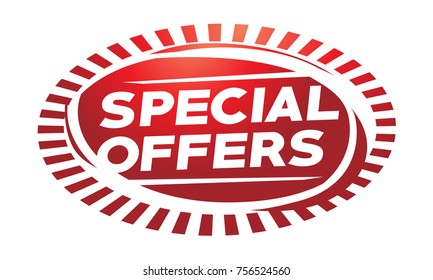 special offers illustration with rays, offers design, illustration design, isolated on white background.
