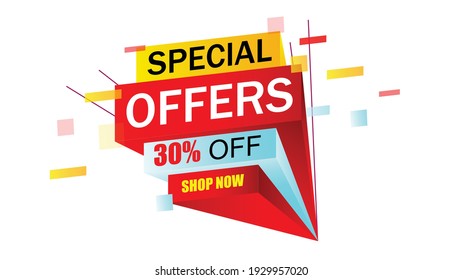 special offers, sale banner, vector illustration