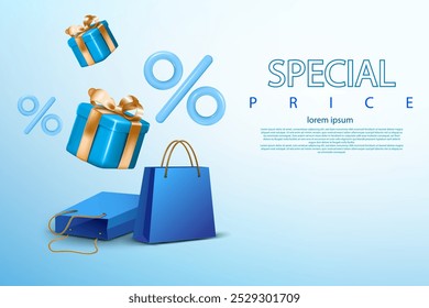 oferta especial, preço especial, promoção e compras desconto de negócios marketing e publicidade banner, fundo e propaganda vetor ilustração.