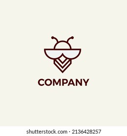 Special One Line of Bee Logo Template