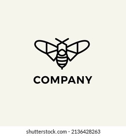 Plantilla especial de logotipo de una línea de abeja