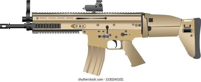 Special operation Force Combat rifle , game battle ground Modern firearm gun - Vector