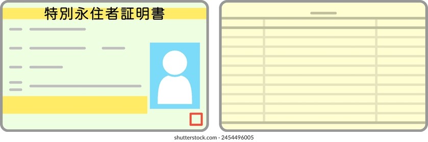 Special Permanent Residence Certificate Isolated Vector Illustration.
Translation"Special Permanent Residence Certificate"