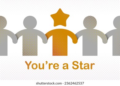Special person concept, best friend favorite vector illustration, friendship metaphor, outstanding person, leadership and personality.