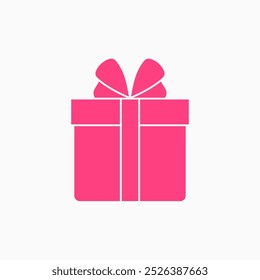 Special pink gift vector icon for apps and web