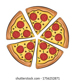 Special pizza cartoon vector illustration