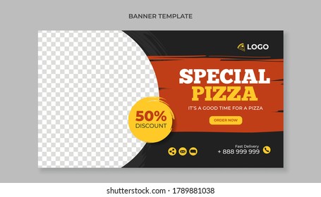 Special pizza food banner template for pizza restaurant