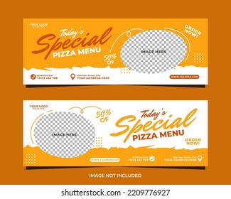 Special pizza menu banner template design