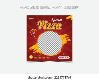 special pizza promotional social media post template. modern and eye-catchy social post design