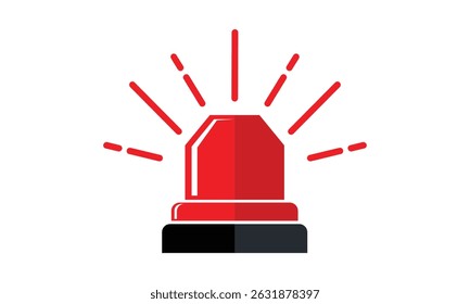 Special police flasher light emergency department ambulance accident tow snow removal logo sign symbol. Police red flasher siren sign flat style icon vector template