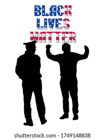 Special police forces arrested the demonstrator. Isolated silhouettes on a white background