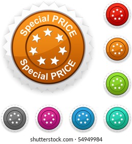  Special price award button. Vector.