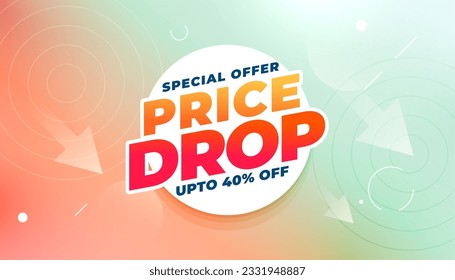 special price drop offer banner with discount details vector 