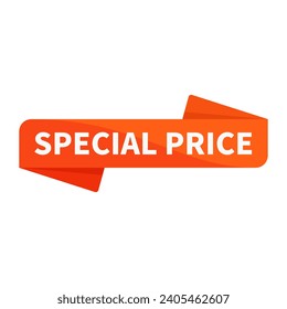 Special Price In Orange Ribbon Rectangle Shape For Sale Promotion Business Marketing Social Media Information
