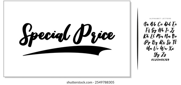 Special Price Phrase Calligraphy Handwritten Lettering for Posters, Cards design, T-Shirts. Saying, Quote on White Background