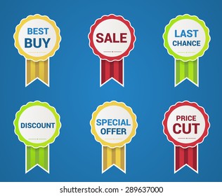 Special price and quality tag collection vector illustration