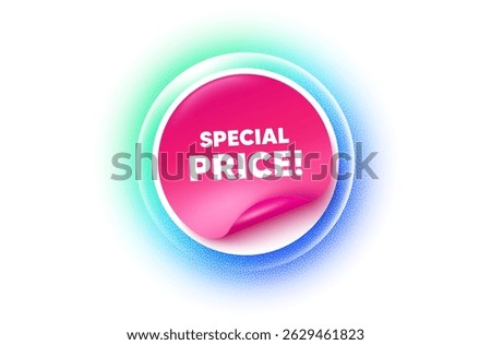 Special price sticker blue gradient. Paper offer price tag. Special price tag. Sale sign. Advertising Discounts symbol. Sticker label. Grain dots effect. Vector