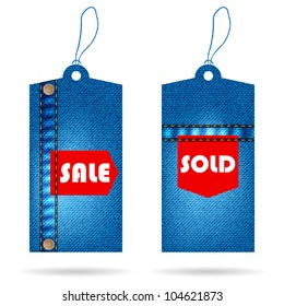 special price tag with special jeans design