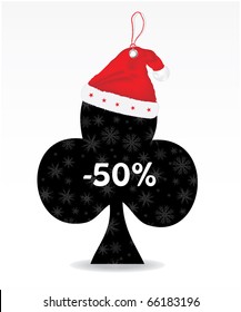special price tag with santa hat