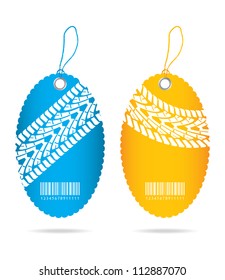 special price tags with tire design