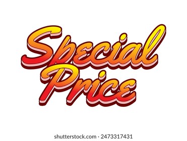 Special price. Text effect design in 3D style with good and eye catching colors