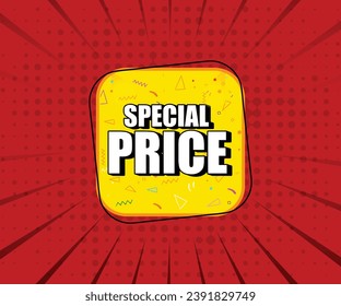 Special price vector design in red abstract background 