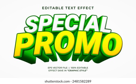 Special Promo 3d editable text effect template