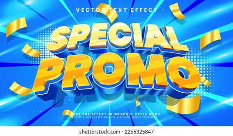 Special promo 3d editable vector text style effect, suitable for promotion product name