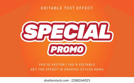 Special promo editable text effect template. Suitable for brand or business logo