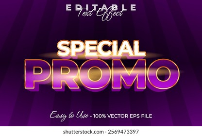 Special promo editable text style effect, Glossy 3D text style theme.